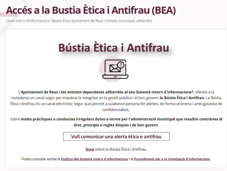 1.13.3.02 - Implantar el sistema de bústia ètica i antifrau.