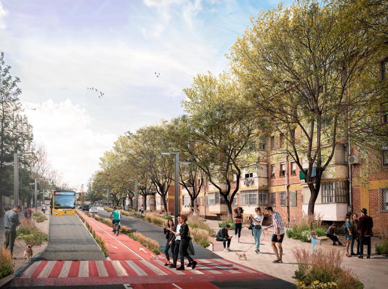 3.02.3.05 - Planificar i crear un eix a l'actual carrer Astorga que uneixi i vertebri els barris Fortuny, Juroca, Parcel·les Casas i Montserrat, ordenant els diferents espais que s’hi articulin.